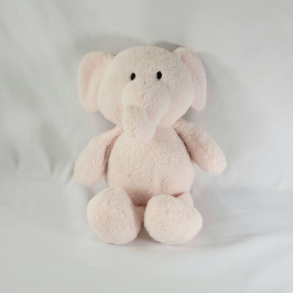 Kellytoy Baby Pink Elephant Crinkle Ears Rattle Plush Sensory Stuffed Lovey